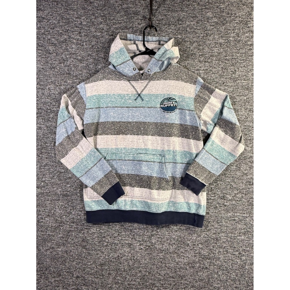 Burnside Jimmy Buffett IDK Tour 2016 Striped Hoodie Mens XL Blue Grey Pullover
